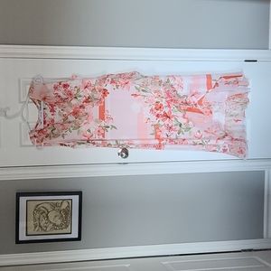 Calvin Klein Womens Midi Dress with Chiffon Ruffle Size XL